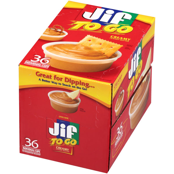 Jif Creamy Jif Peanut To Go 1.5 Ounce Size - 3.375 Pound Per Case