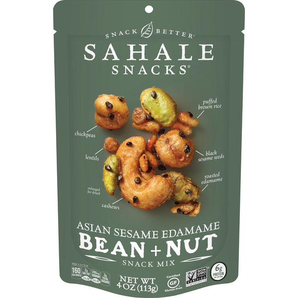 Sahale Asian Sesame Edamame Bean Snack Mix 4 Ounce Size - 6 Per Case.