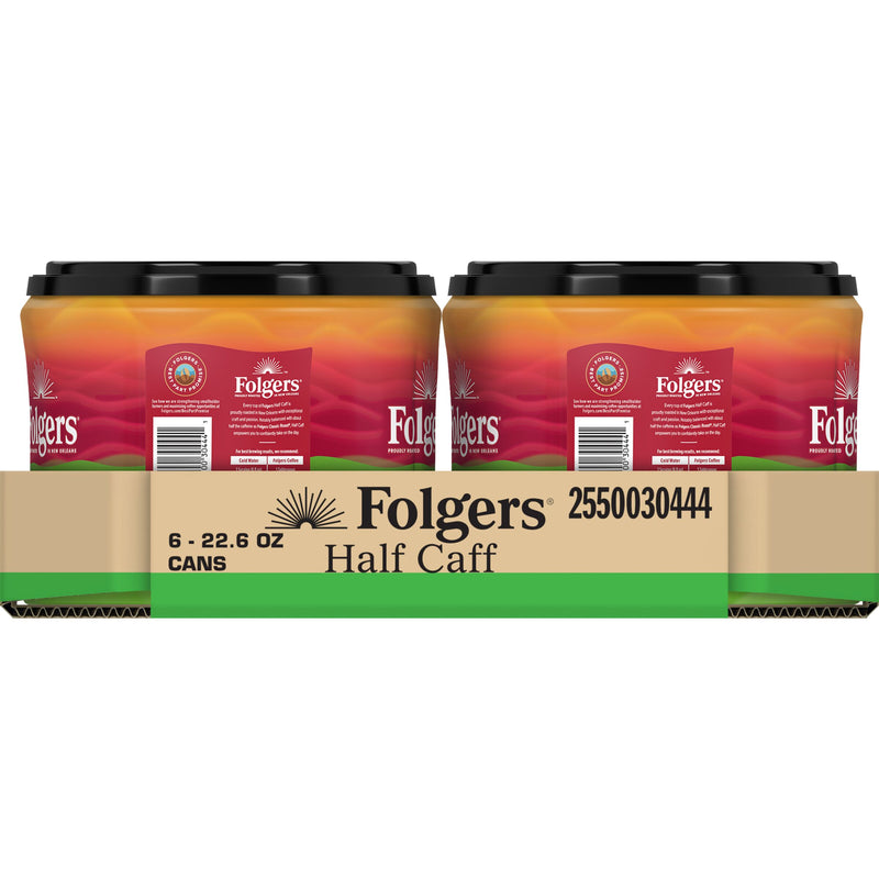 Folgers Half Caff 22.6 Ounce Size - 6 Per Case.