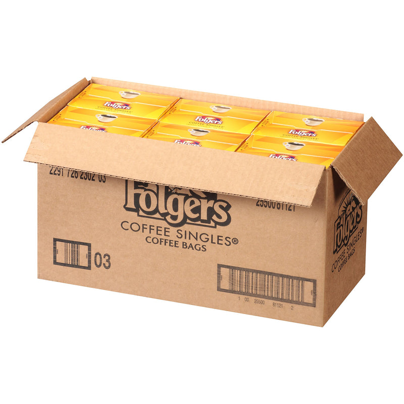 Folgers Caffeine Singles Regular 3 Ounce Size - 12 Per Case.