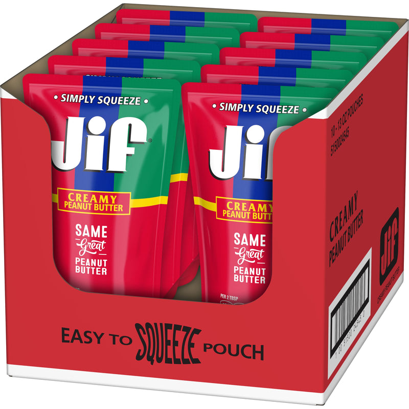 Jif Squeezable Pouch 13 Ounce Size - 10 Per Case.