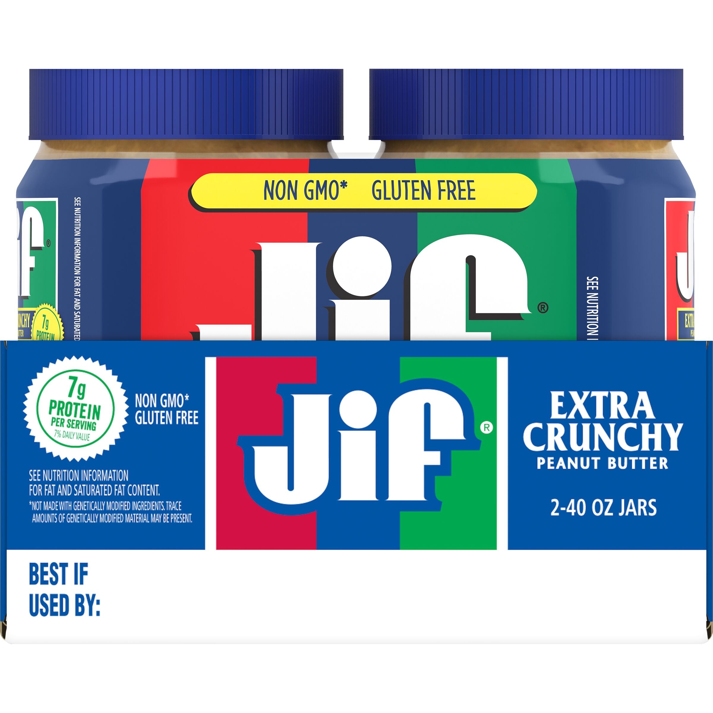 Jif Crunchy Peanut Butter Twin Pack 40 Ounce Size - 8 Per Case.