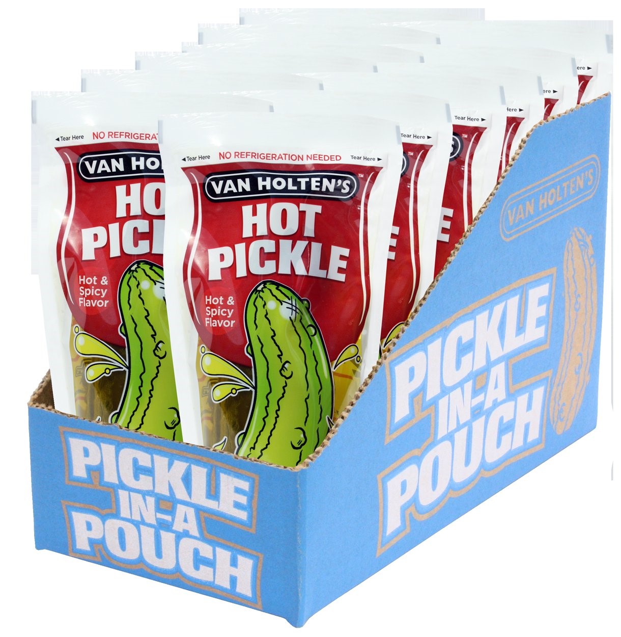 Van Holten's Jumbo Hot Pickle Individually Packed In A Pouch 1 Each - 12 Per Case.