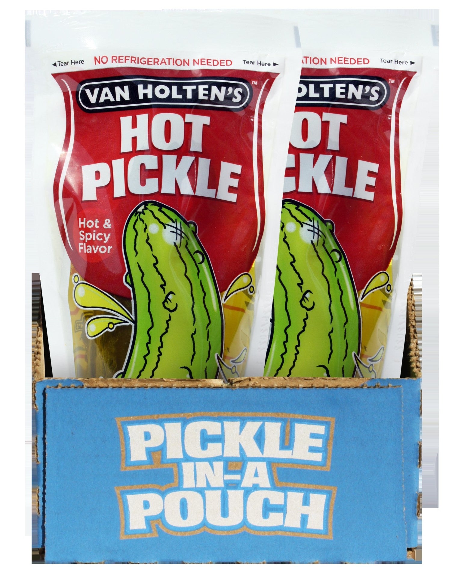 Van Holten's Jumbo Hot Pickle Individually Packed In A Pouch 1 Each - 12 Per Case.