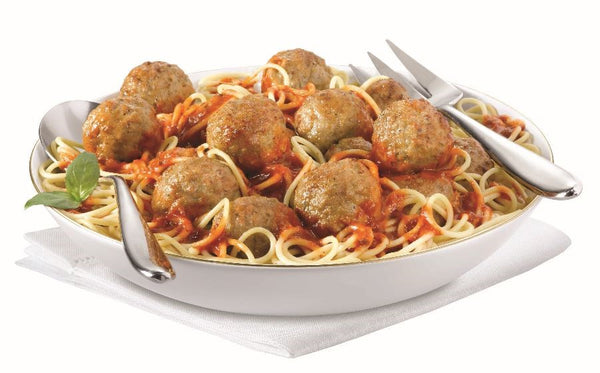 Cooked Perfect Italian Beef & Pork Meatballs Meal Components 80.03 Ounce Size - 2 Per Case.