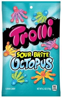 Trolli Sour Brite Octopus 6.3 Ounce Size - 8 Per Case.