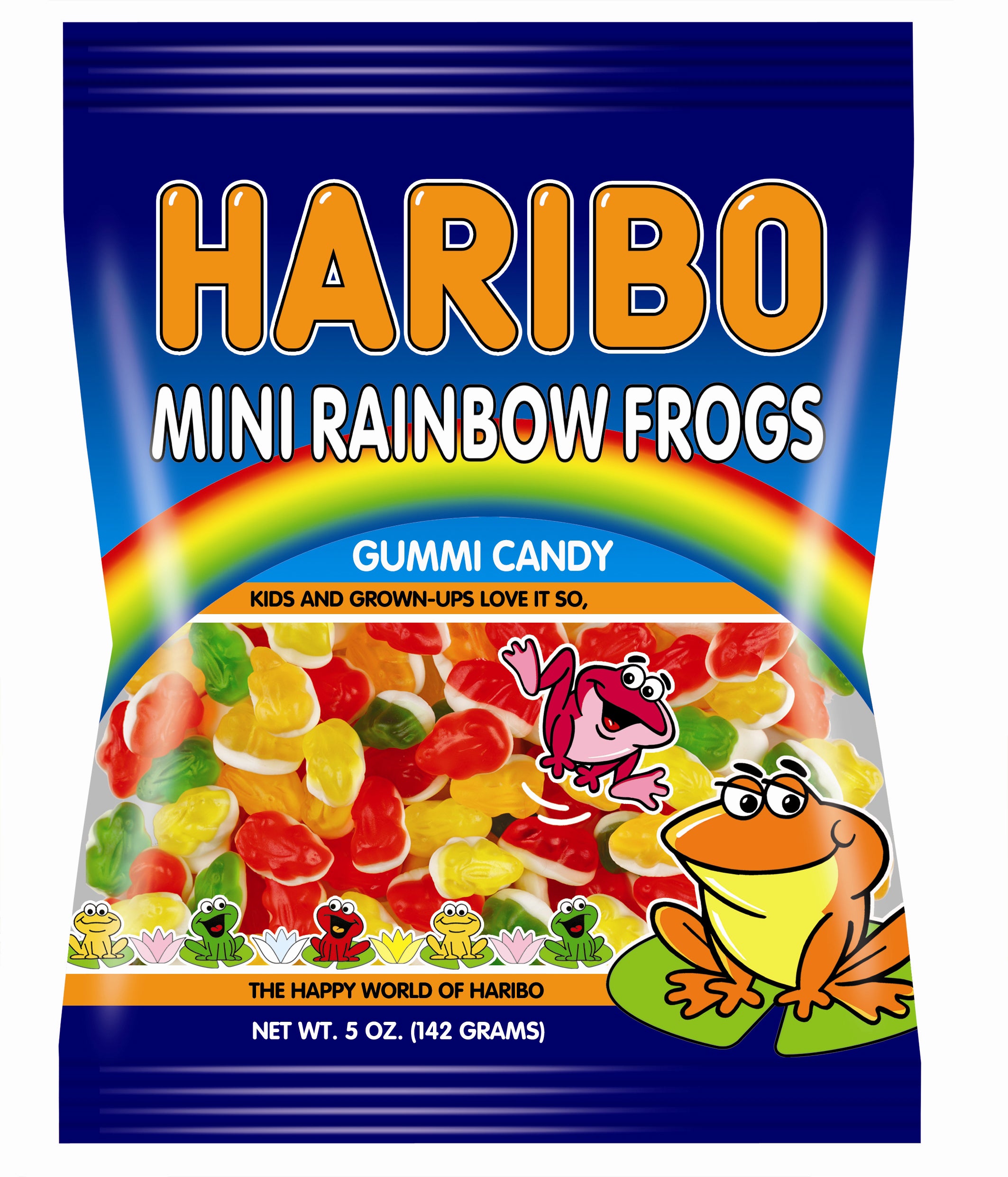 Haribo Confectionery Mini Rainbow Frogs 5 Ounce Size - 12 Per Case.