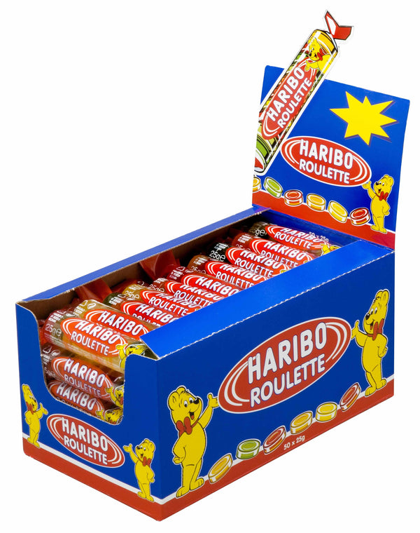 Haribo Confectionery Roulette Box 0.875 Ounce Size - 432 Per Case.