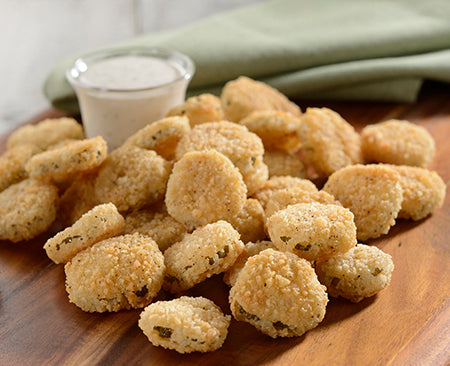 Harvest Creations Zesty Panko Breaded Pickle Chips 2.5 Pound Each - 4 Per Case.