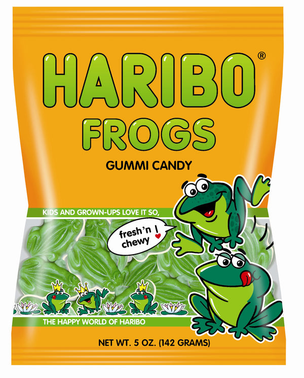 Haribo Confectionery Frogs 5 Ounce Size - 12 Per Case.