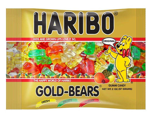 Haribo Goldbears Singles (six Boxes Per Case) 2 Ounce Size - 144 Per Case.