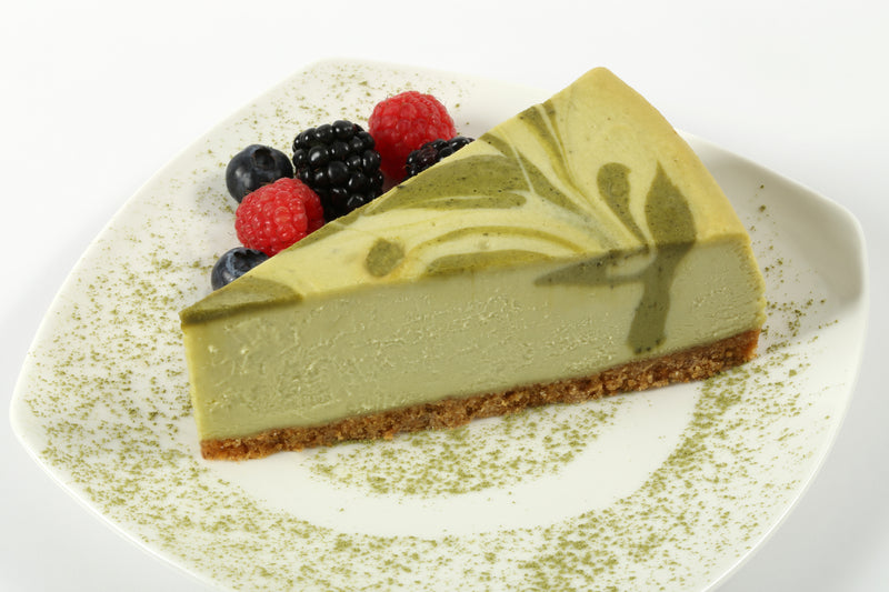 Love And Quiches 10 Inch Green Tea Cheesecake 14 Cut 2 Count - 1 Per Case.