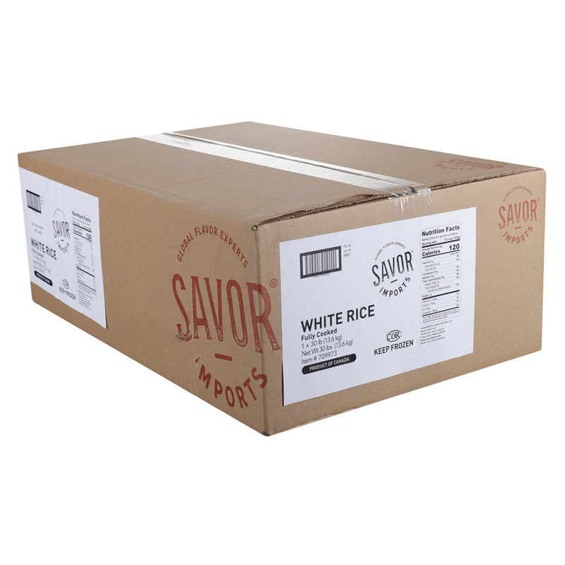 Savor Imports Individual Quick Frozen Whiterice 30 Pound Each - 1 Per Case.