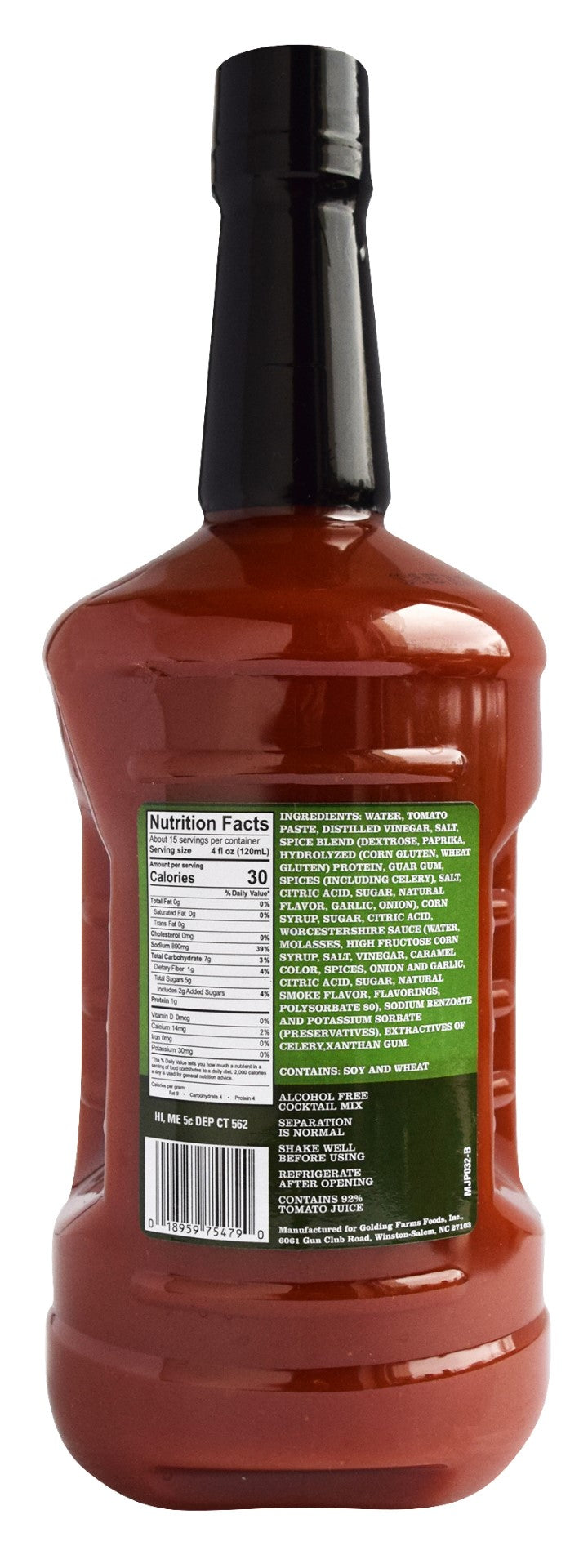 Major Peters Bloody Mary Original 1.75 Liter - 6 Per Case.