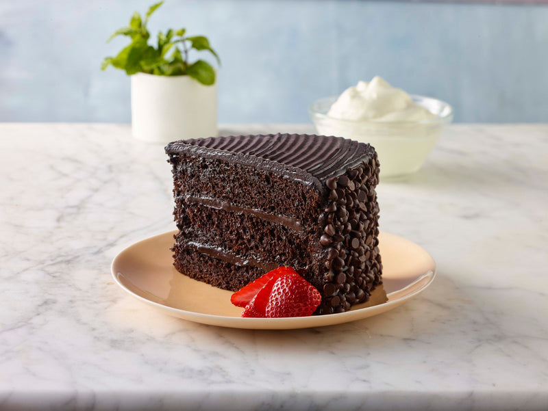 Love And Quiches 10" Mile High Chocolate Cake Cut 5.5 Pound Each - 2 Per Case.