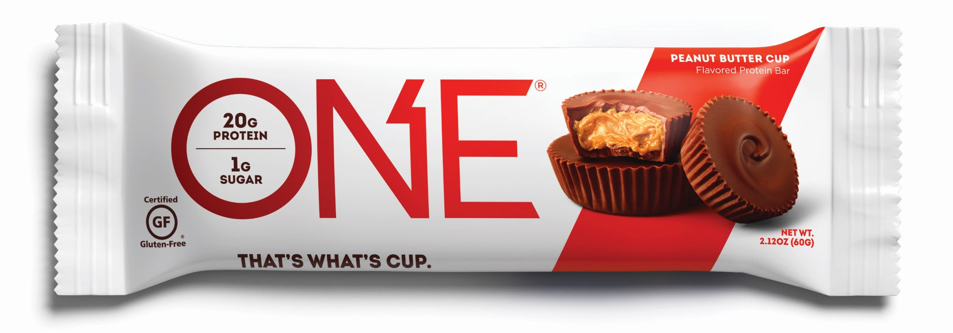 One Brand Peanut Butter Cup Bar 2.12 Ounce Size - 72 Per Case.