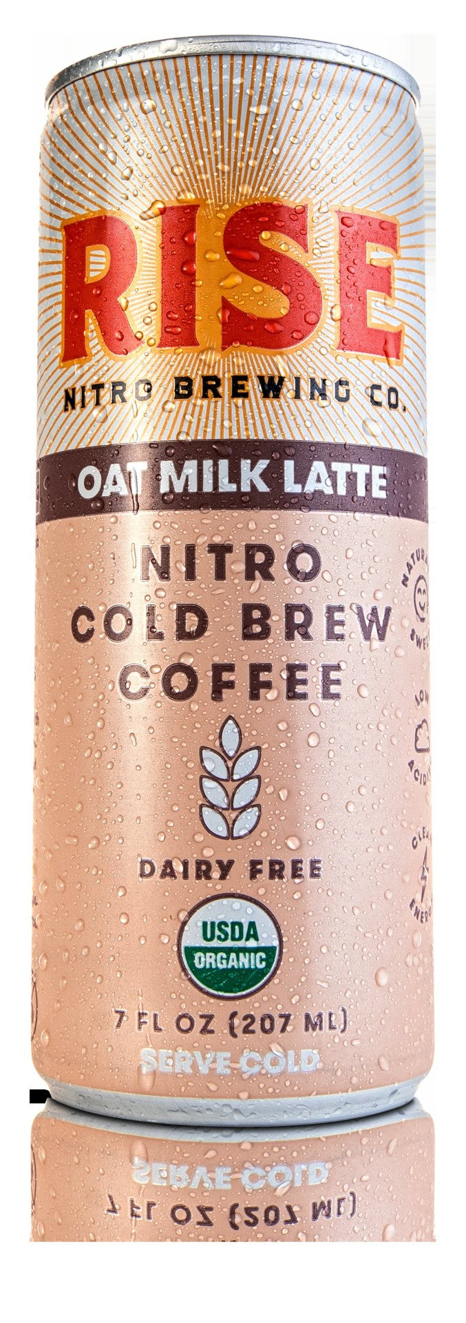 Rise Brewing Co Oat Milk Nitro Cold Brew Latte 7 Fluid Ounce - 12 Per Case.