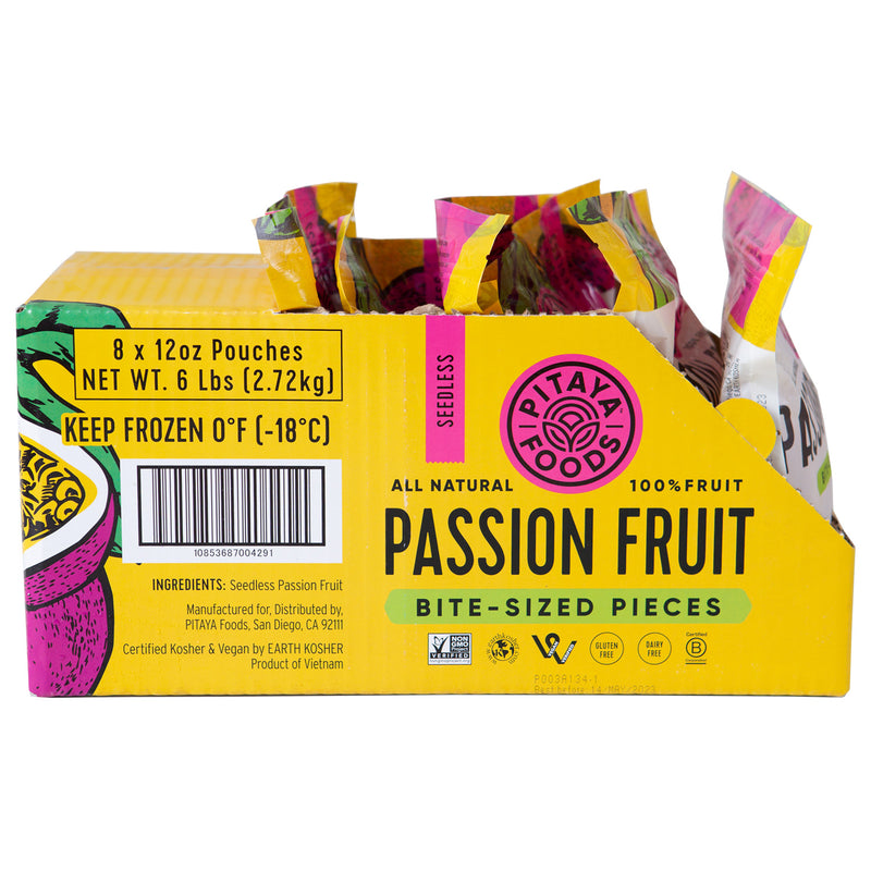 Pitaya Plus Seedless Passion Fruit Cube 12 Ounce Size - 8 Per Case.