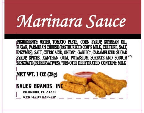 Sauce Marinara 1 Ounce Size - 100 Per Case.