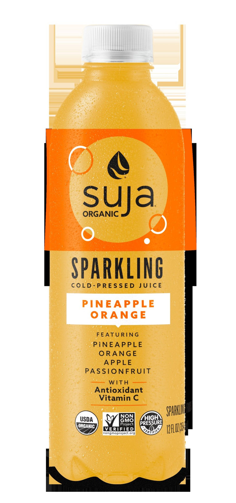 Suja Juice Sparkling Pineapple Orange 12 Fluid Ounce - 6 Per Case.