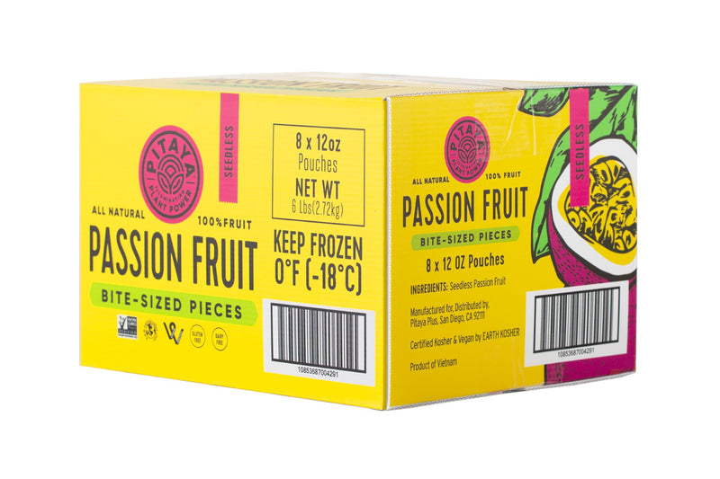 Pitaya Plus Seedless Passion Fruit Cube 12 Ounce Size - 8 Per Case.