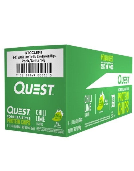 Quest Tortilla Chips Chili Lime 1.1 Ounce Size - 8 Per Case.