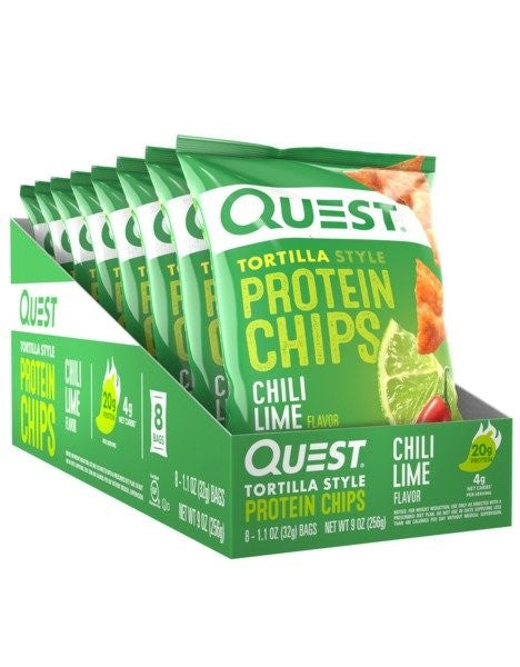 Quest Tortilla Chips Chili Lime 1.1 Ounce Size - 8 Per Case.