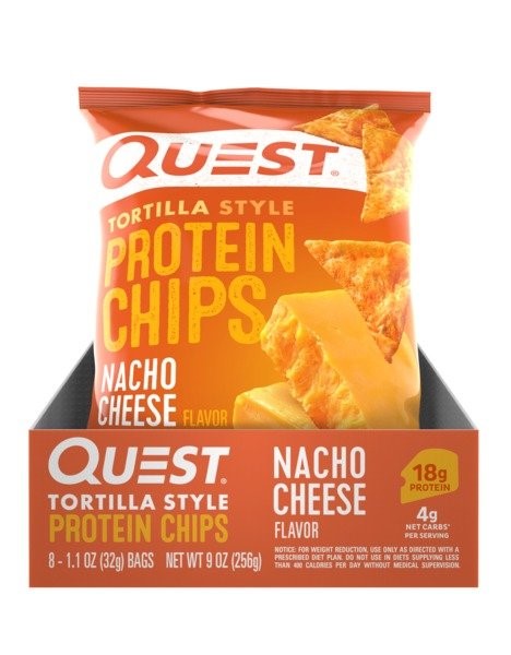 Quest Chips Nacho Cheese Tortilla 1.1 Ounce Size - 8 Per Case.