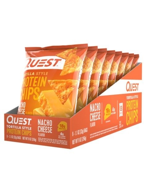 Quest Chips Nacho Cheese Tortilla 1.1 Ounce Size - 8 Per Case.