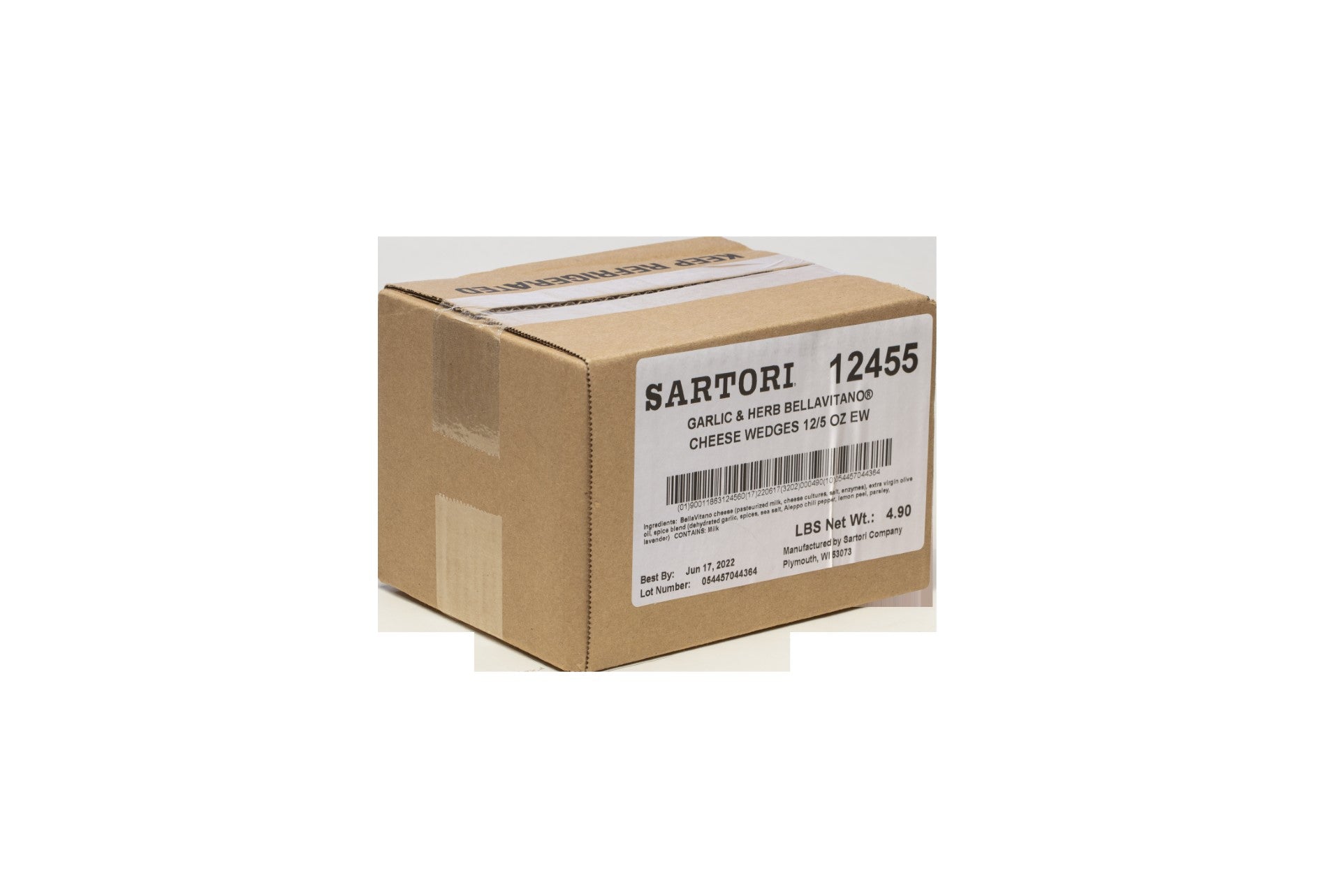 Garlic & Herb Bellavitano Cheese Wedges 5.3 Ounce Size - 12 Per Case.