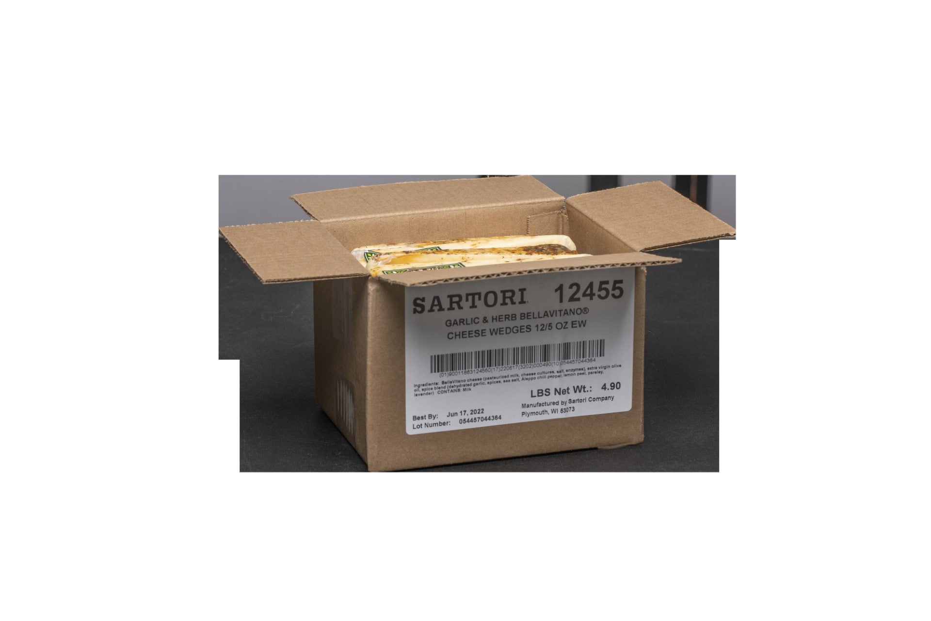 Garlic & Herb Bellavitano Cheese Wedges 5.3 Ounce Size - 12 Per Case.
