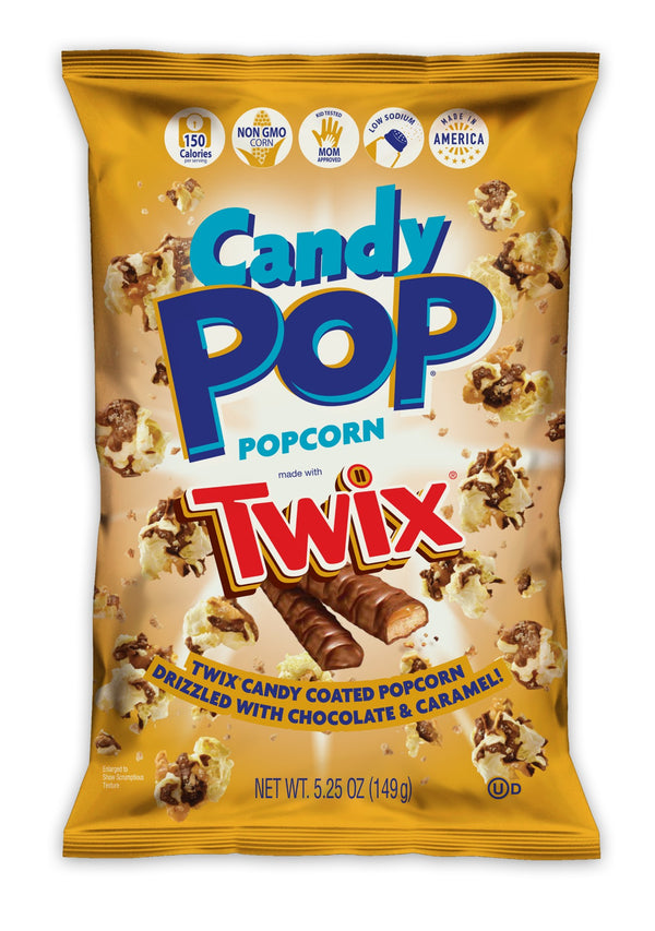 Twix Candy Pop Popcorn 5.25 Ounce Size - 12 Per Case.