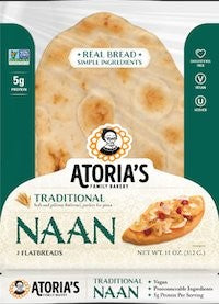 Atoria's Family Traditional Naan Retail 11 Ounce Size - 8 Per Case.