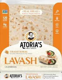 Atoria's Family Traditional Lavash Retail 10 Ounce Size - 10 Per Case.