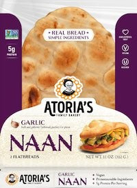 Atoria's Family Garlic Naan Retail 11 Ounce Size - 8 Per Case.