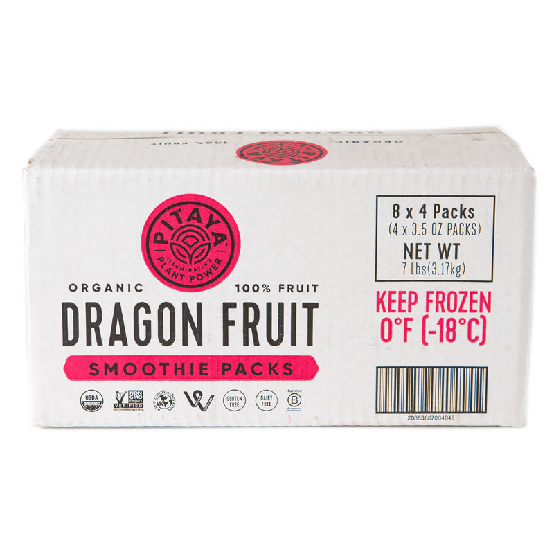Pitaya Plus Organic Dragon Fruit Smoothie Packs 14 Ounce Size - 8 Per Case.