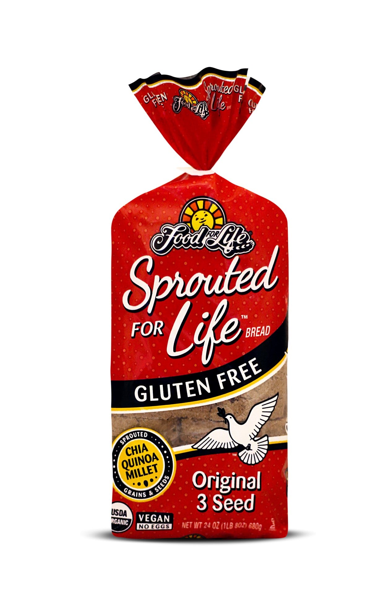 Food For Life Gluten Free Sprouted Original Seed Bread 24 Ounce Size - 6 Per Case.