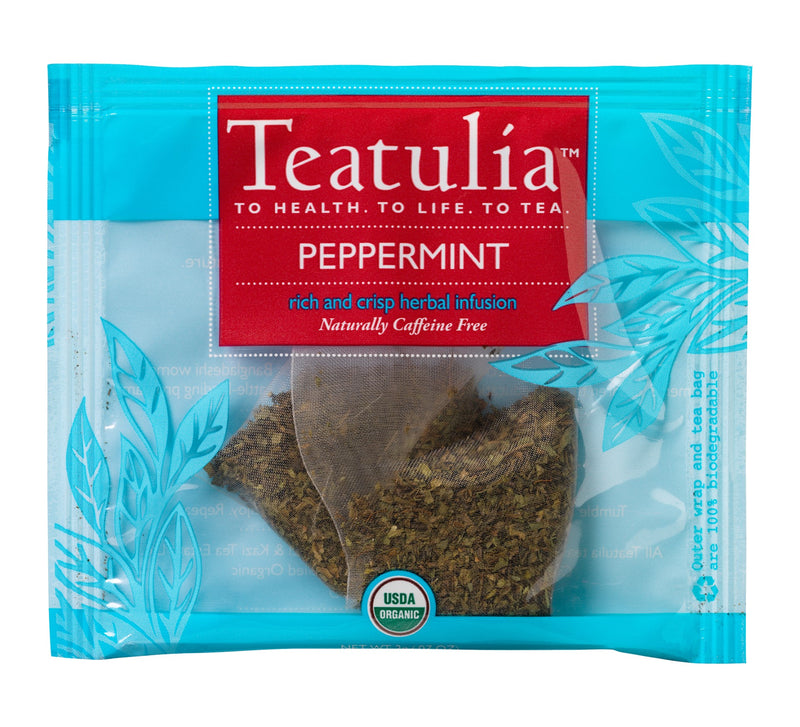 Teatulia Organic Teas Peppermint Premium Tea 50 Count Packs - 1 Per Case.