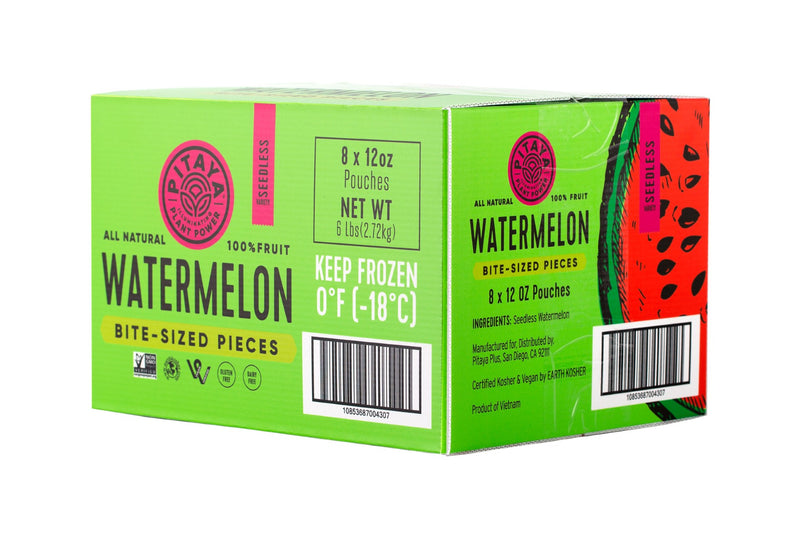 Pitaya Plus Seedless Watermelon Cubes 12 Ounce Size - 8 Per Case.