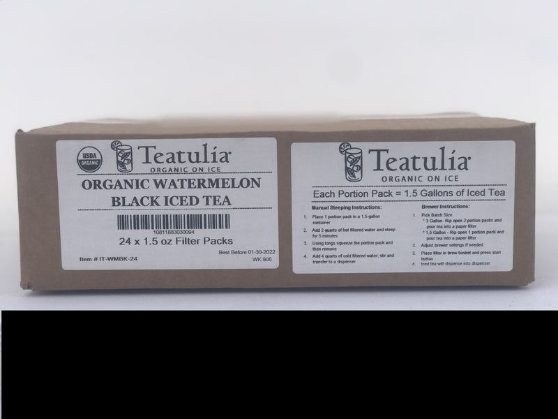 Teatulia Organic Teas Watermelon Black Icedtea 24 Count Packs - 1 Per Case.