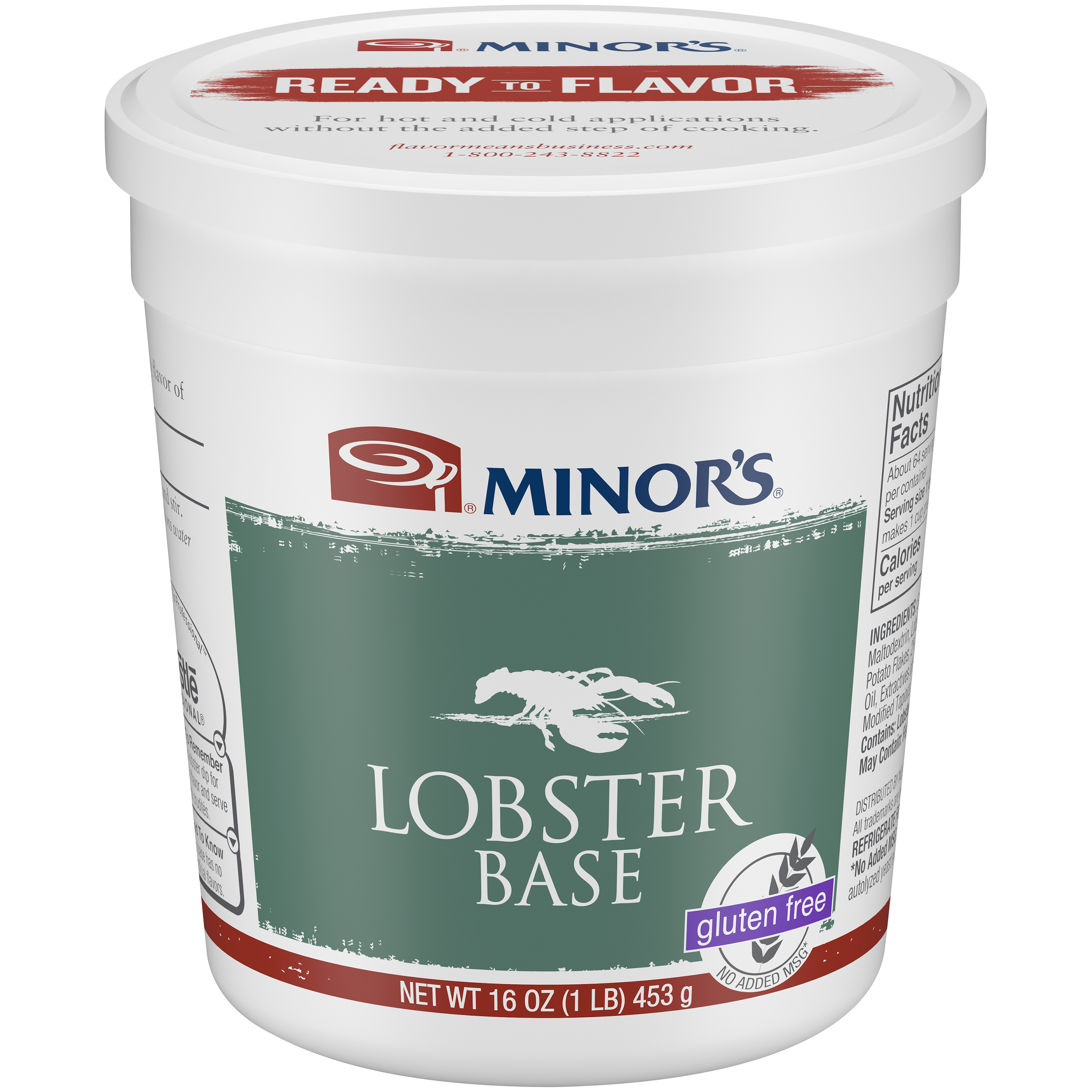 Minor's Lobster Base (No Added Msg) Gluten Free 1 Pound Each - 6 Per Case.