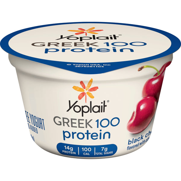 Yoplait® Greek Protein Yogurt Single Serve Cup Black Cherry 5.3 Ounce Size - 12 Per Case.