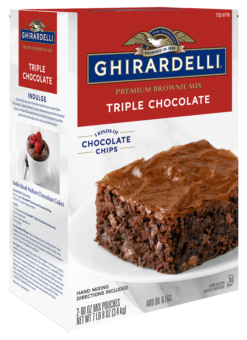 Ghirardelli Triple Chocolate Brownie Mix 120 Ounce Size - 4 Per Case.