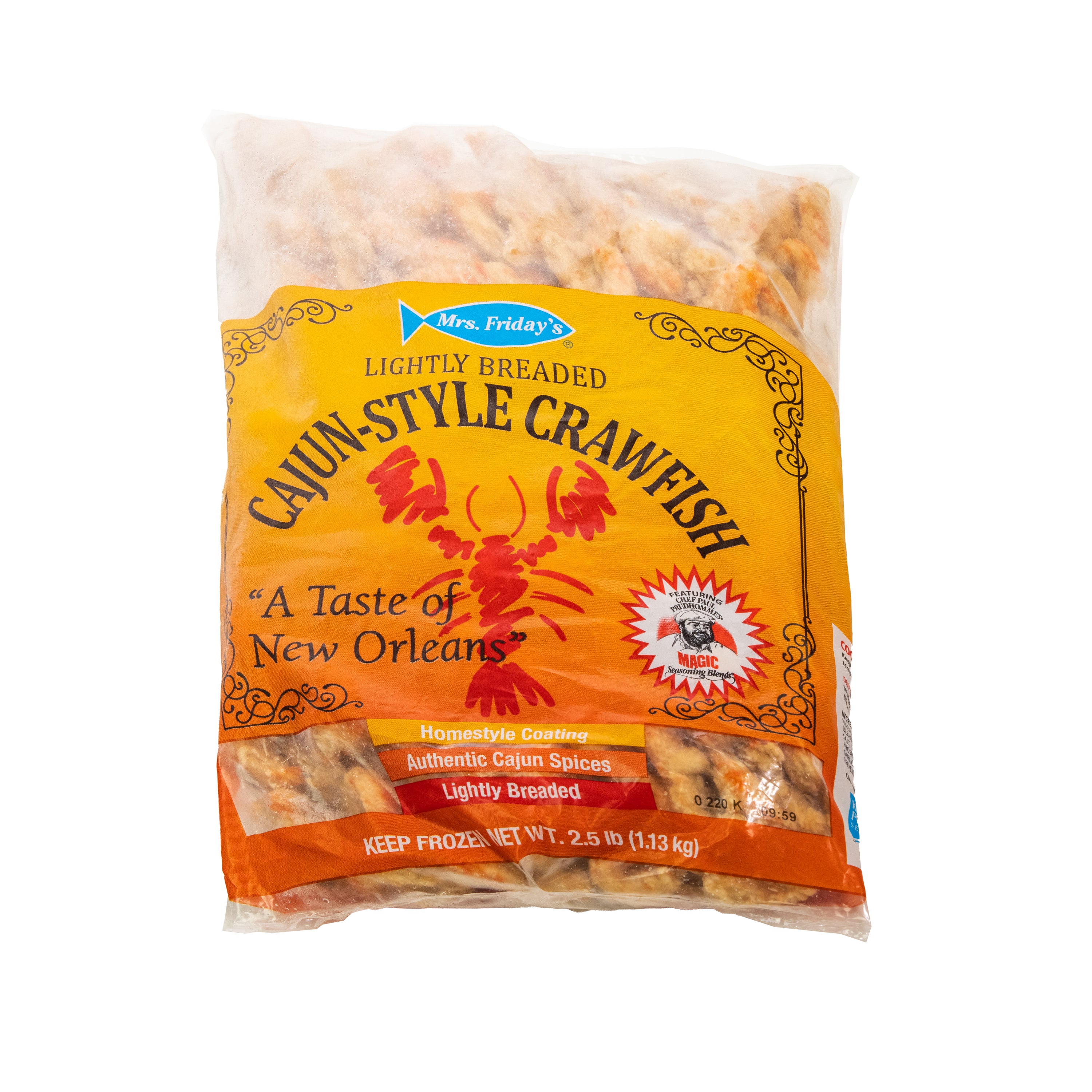 Mrsf Lty Breaded Cajun Style Crawfish 2.5 Pound Each - 4 Per Case.