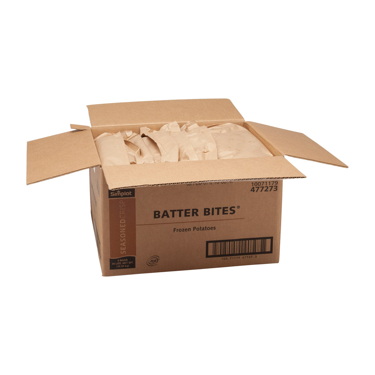 Simplot Seasonedcrisp Batter Bites Battered Potato Bites Skin On 6 Pound Each - 6 Per Case.