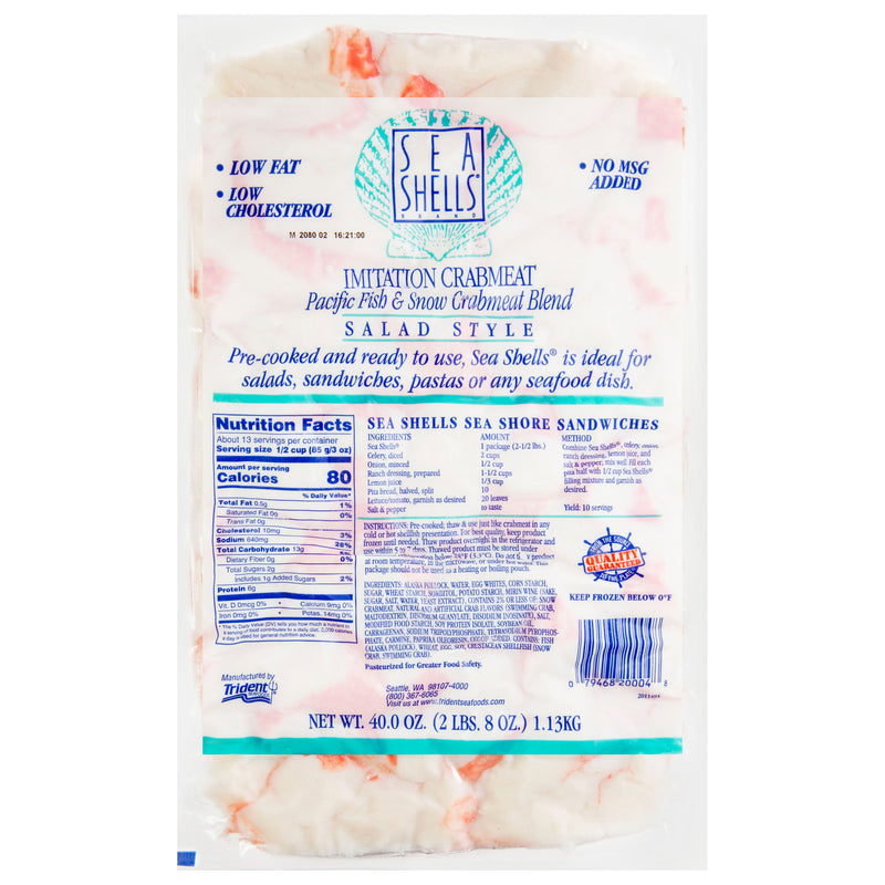 Surimi Imitation Crabmeat Chunk & Flake Frozen 2.5 Pound Each - 4 Per Case.
