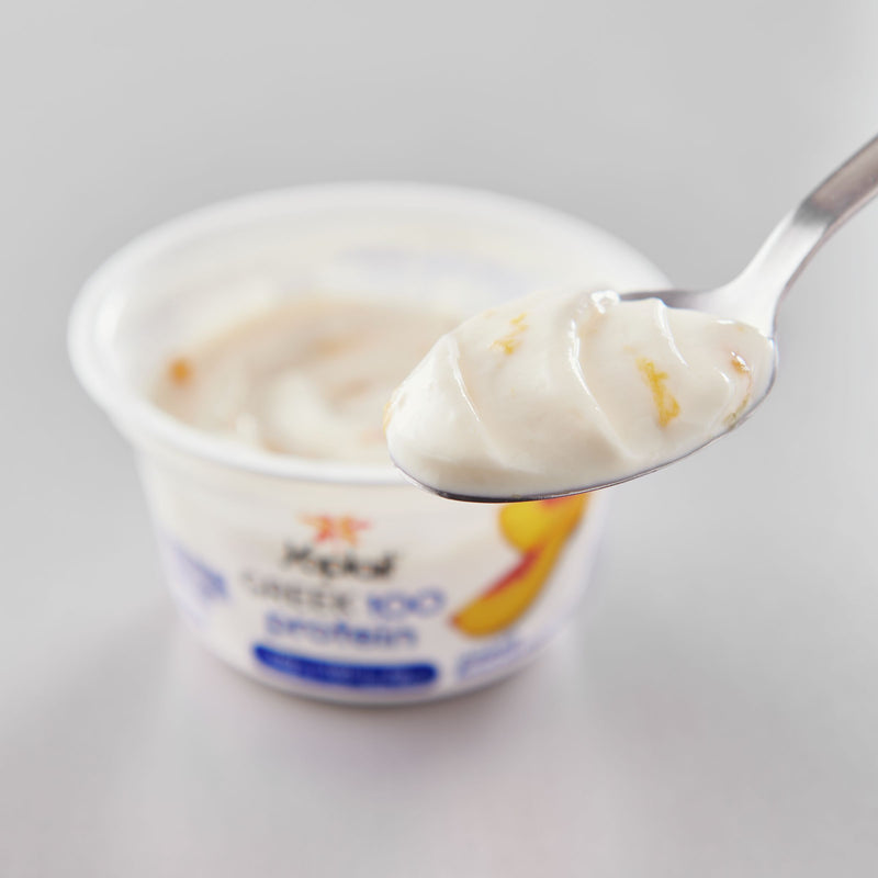 Yoplait® Greek Protein Yogurt Single Serve Cup Peach 5.3 Ounce Size - 12 Per Case.