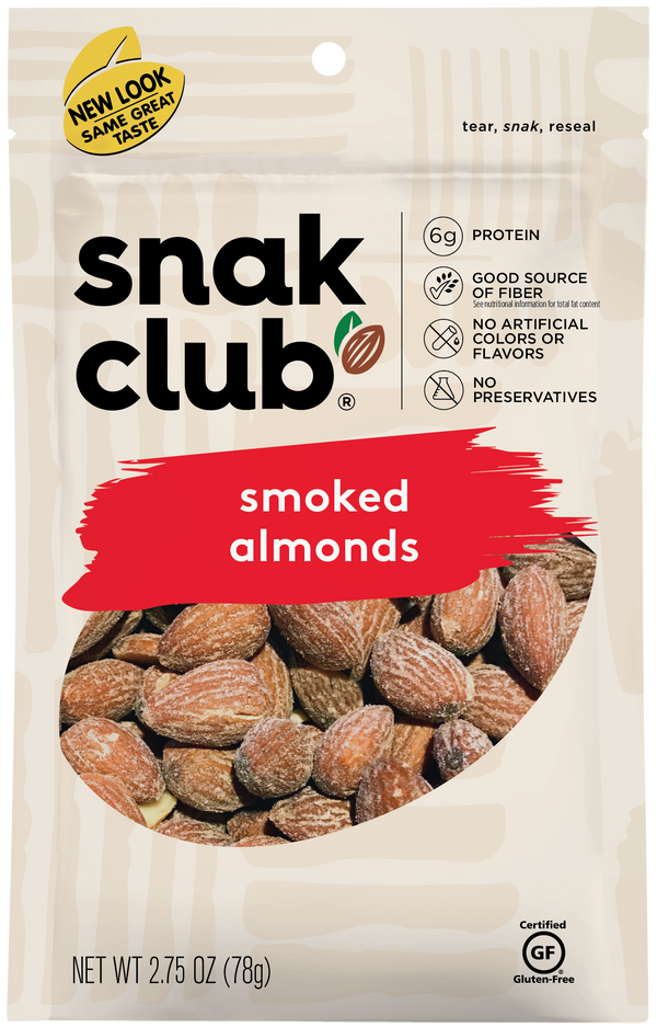 Snak Club Premium Smoked Almonds 2.75 Ounce Size - 6 Per Case.