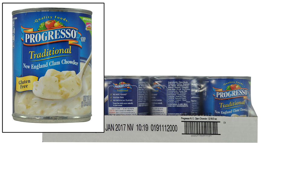 Progresso™ Soup New England Clam Chowder 18.5 Ounce Size - 12 Per Case.