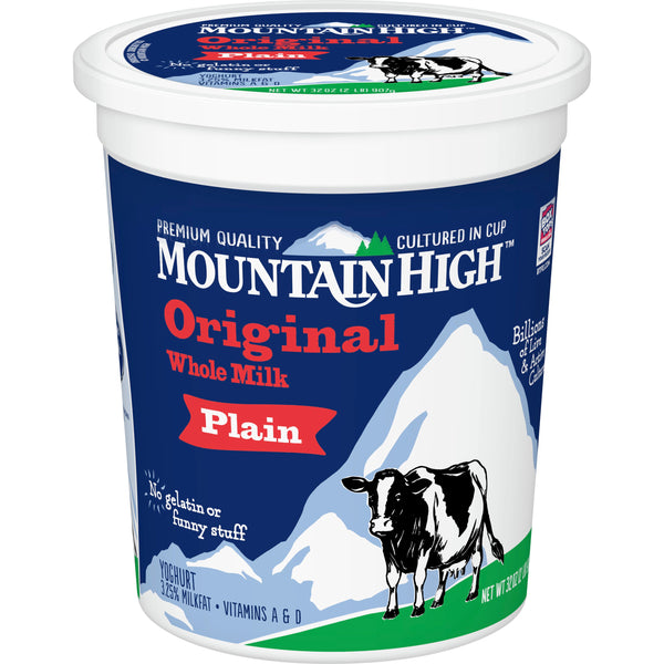 Mountain High™ Whole Milk Yogurt Bulk Tubplain 32 Ounce Size - 6 Per Case.